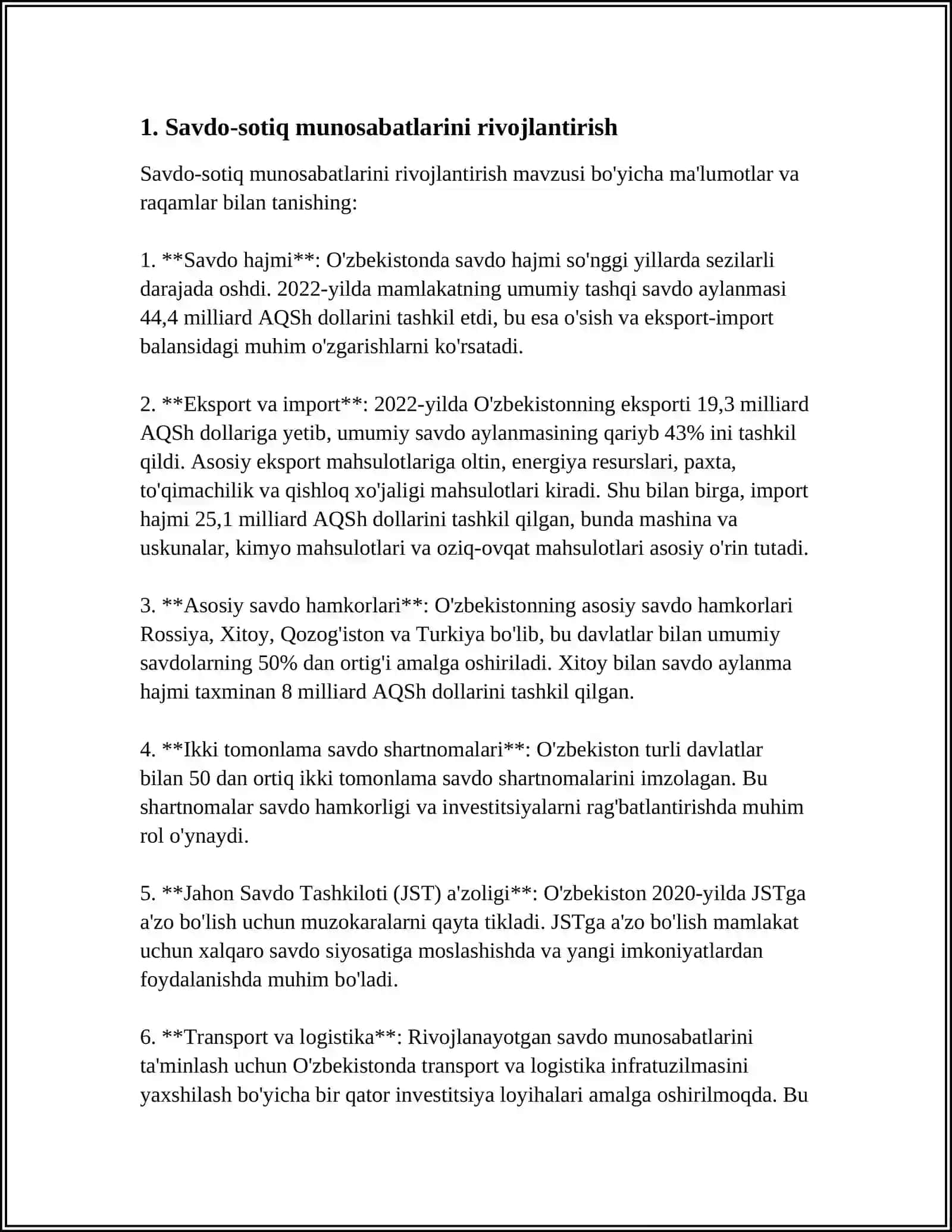 O‘ZBEKISTON VA YEVROPA ITTIFOQI MAMLAKATLARI O‘RTASIDAGI HAMKORLIK ISTIQBOLLARI 4