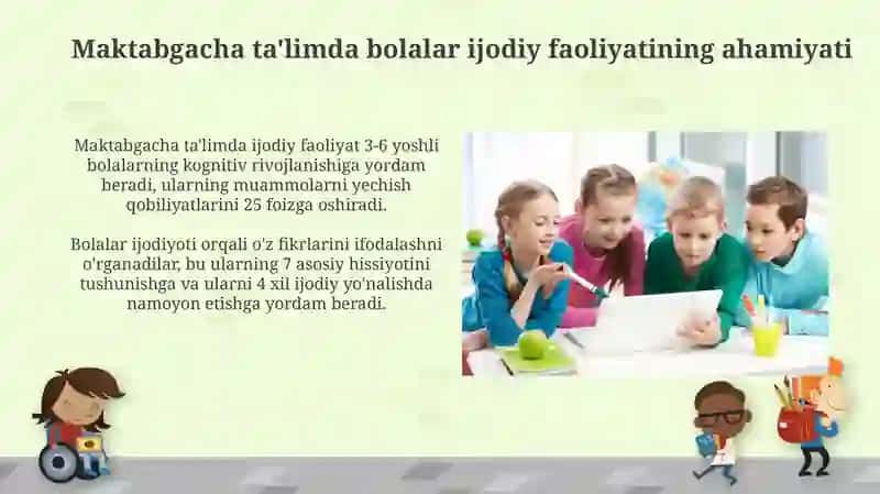 Maktabgacha taʼlimda bolalarni ijodiy faoliyatini tashkil qilish texnalogiyasi (kotta guruh) 4