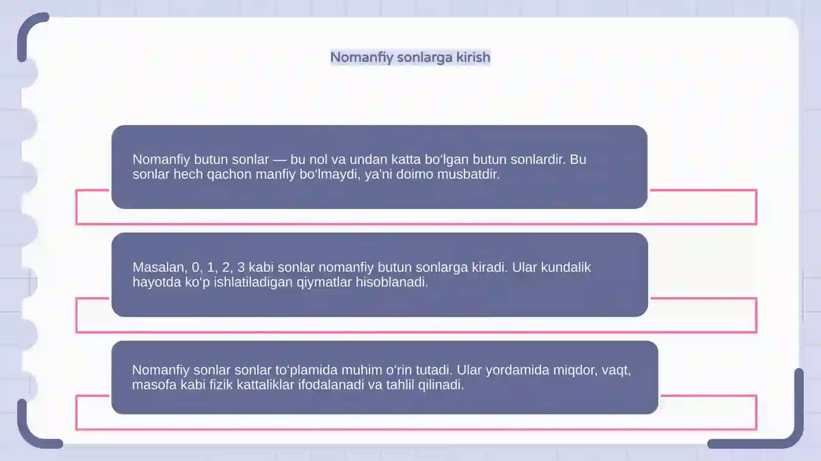 Nomanfiy butun sonlar 4