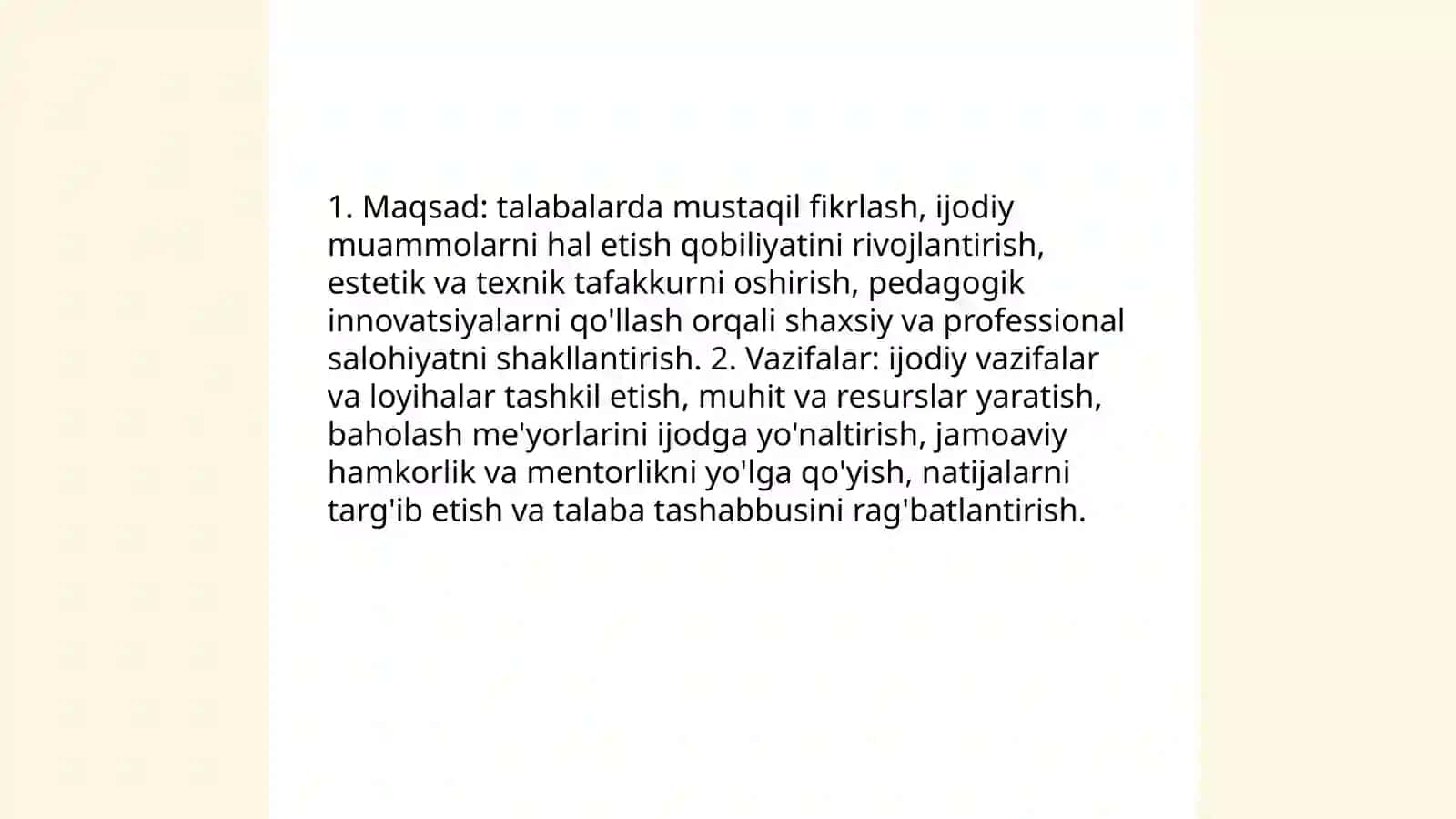 Talabalarning ijodiy faoliyatini tashkil etish mazmuni 4
