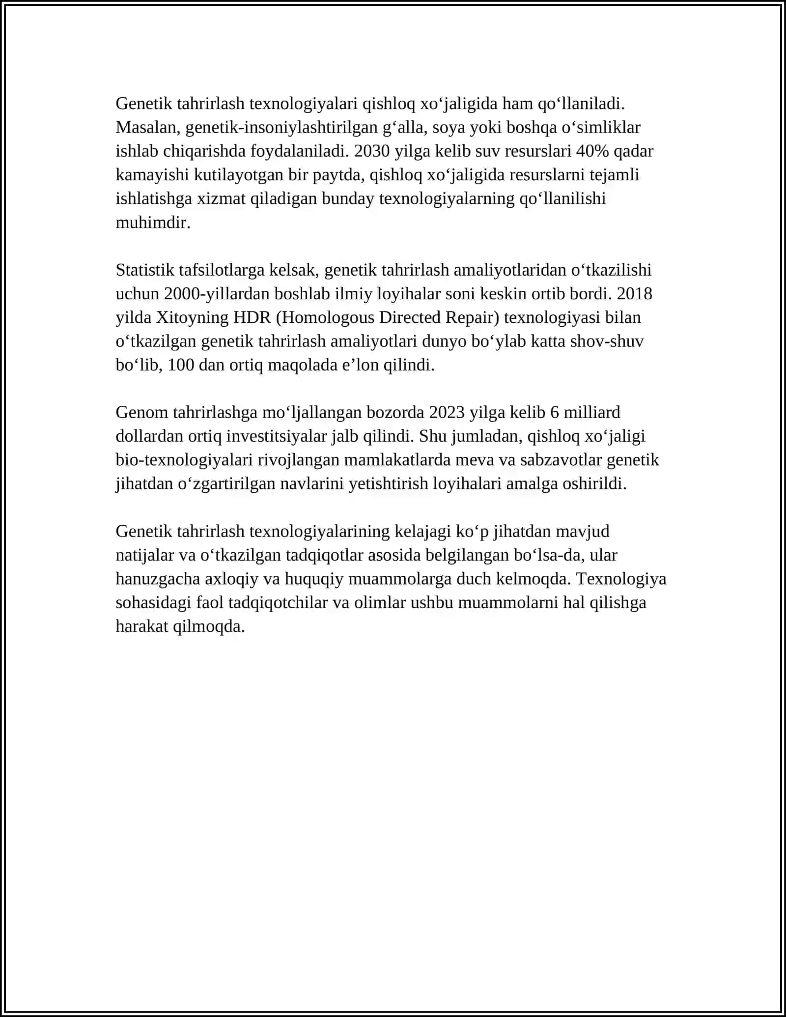 GENETIK MUXANDISLIGI SOHASIDA ERISHILGAN YUTUQLAR 4