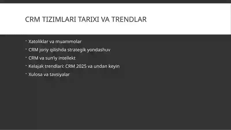ISTE’MOLCHILAR BILAN O’ZARO MUNOSABATLAR (CRM) 4