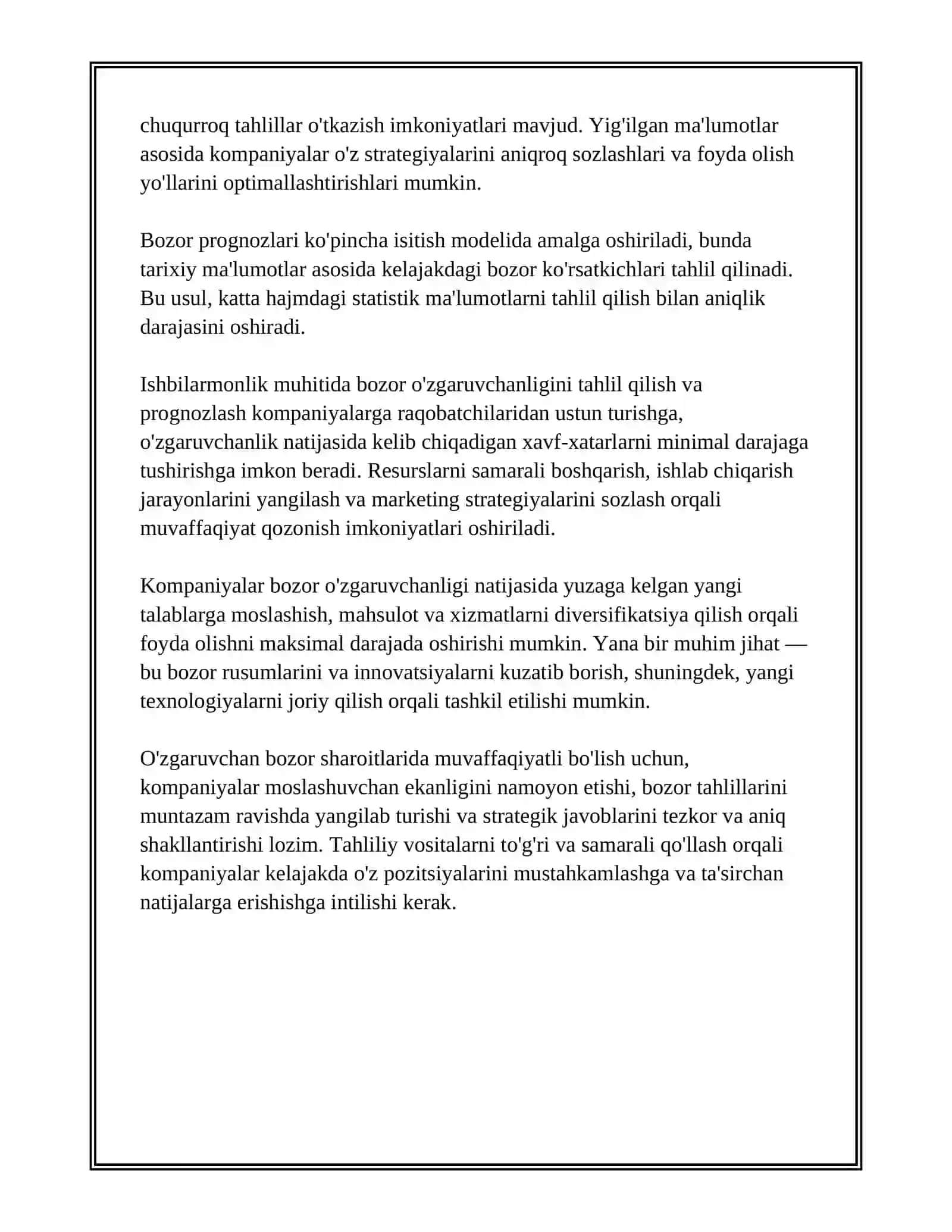 O'ZGARUVCHAN ISHBILARMONLIK MUHITIDA TAVAKKAL QILISH VA FOYDA OLISH 4