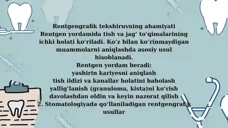 Stomatologik materiallarni tekshirishning radiatsion usullari 4