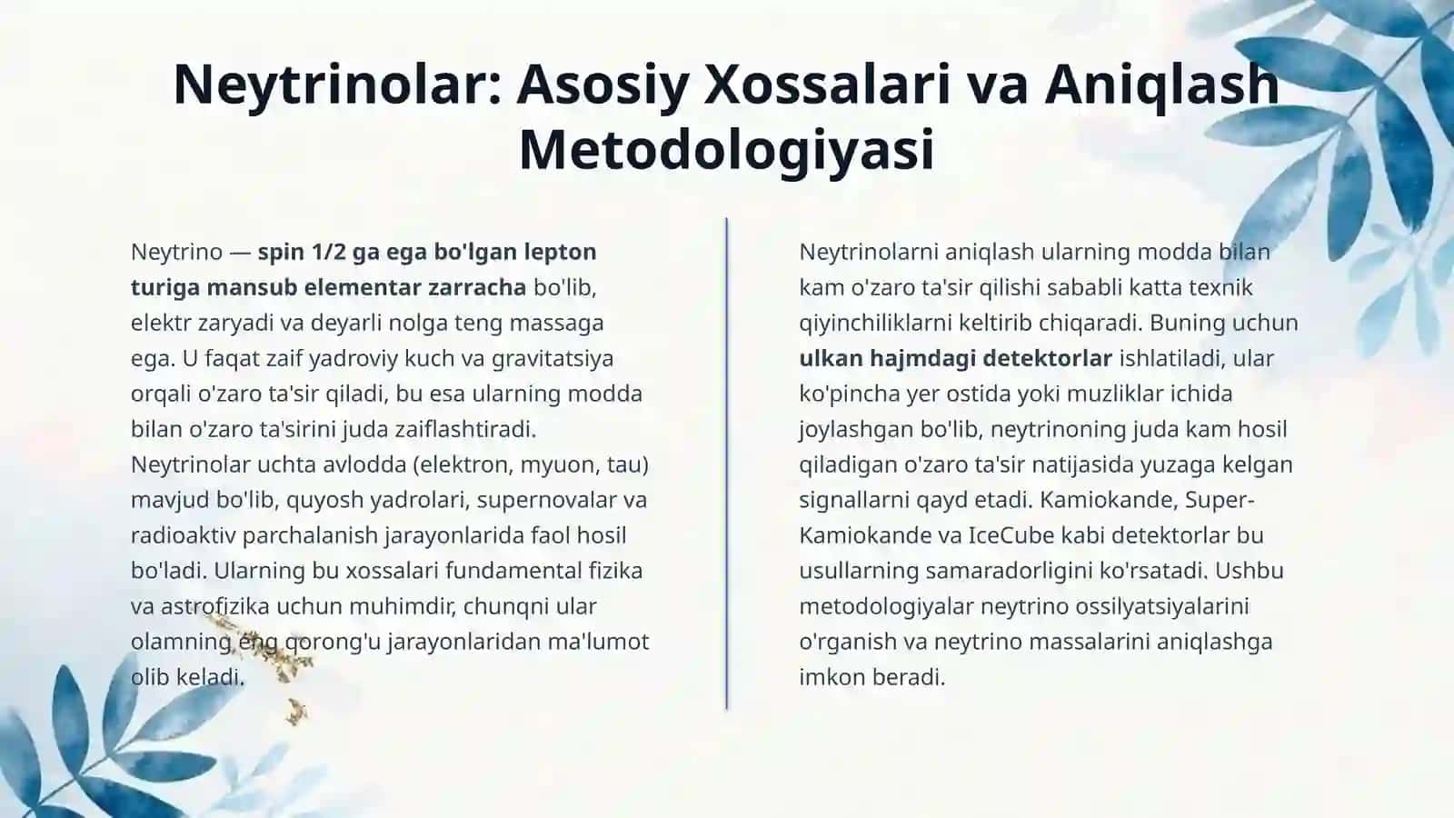 Neytrino va Myuonlarning Fizik Tabiatini Tushunishning Dolzarbligi 4