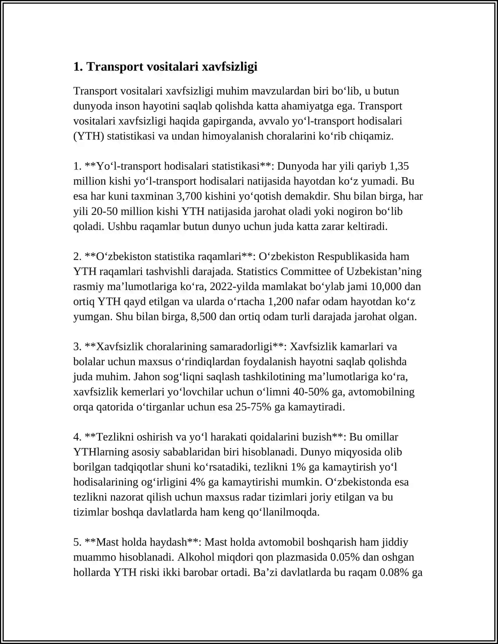 Transport vositalari xavfsizligi 4