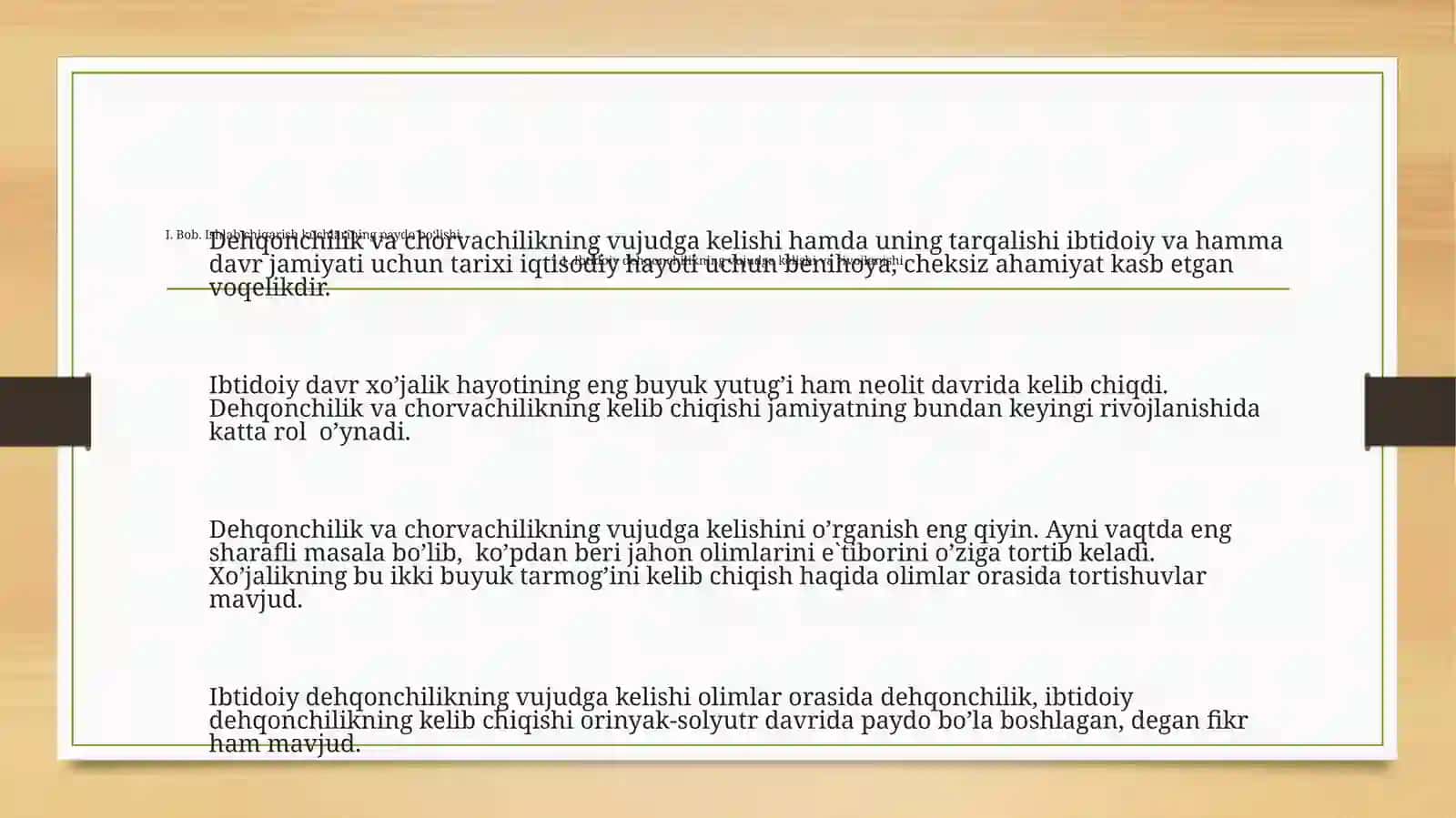 Ishlab chiqarish xoʻjaligining ibtidoiy jamoa davridagi o[] Xasan 4