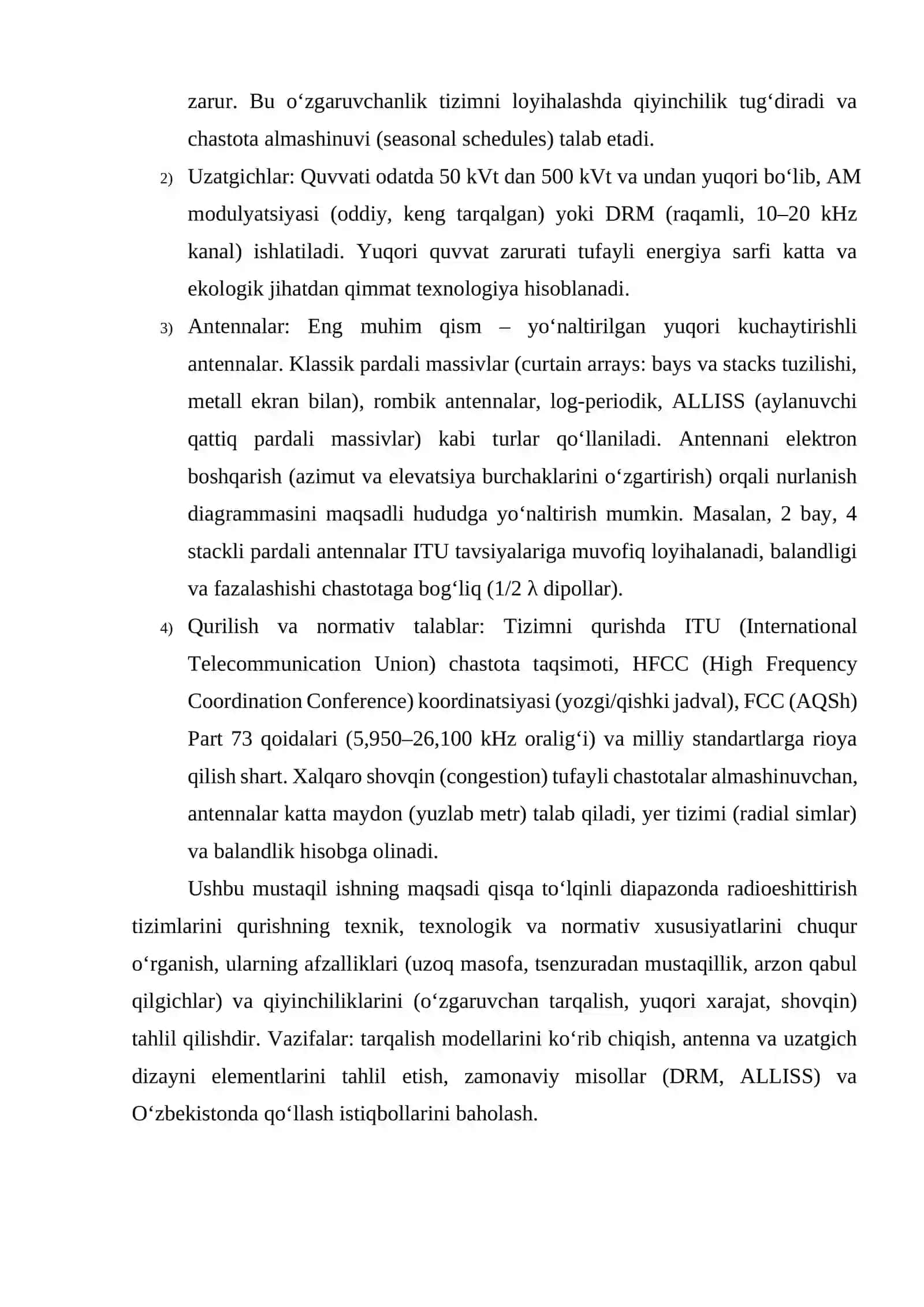 Qisqa to‘lqinli diapazonda radioeshittirish tizimlarini qurish xususiyatlari 4