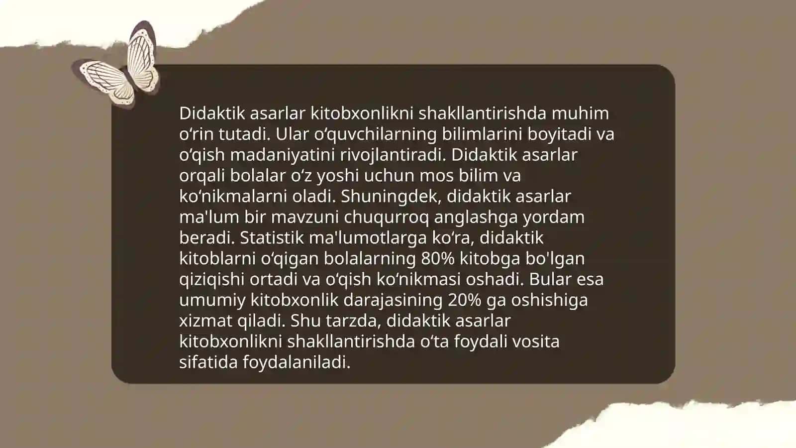 Boshlang'ich ta'limda didaktik asarlar orqali kitobxonlikni shakllantirish fanining maqsad va vazifalari 4