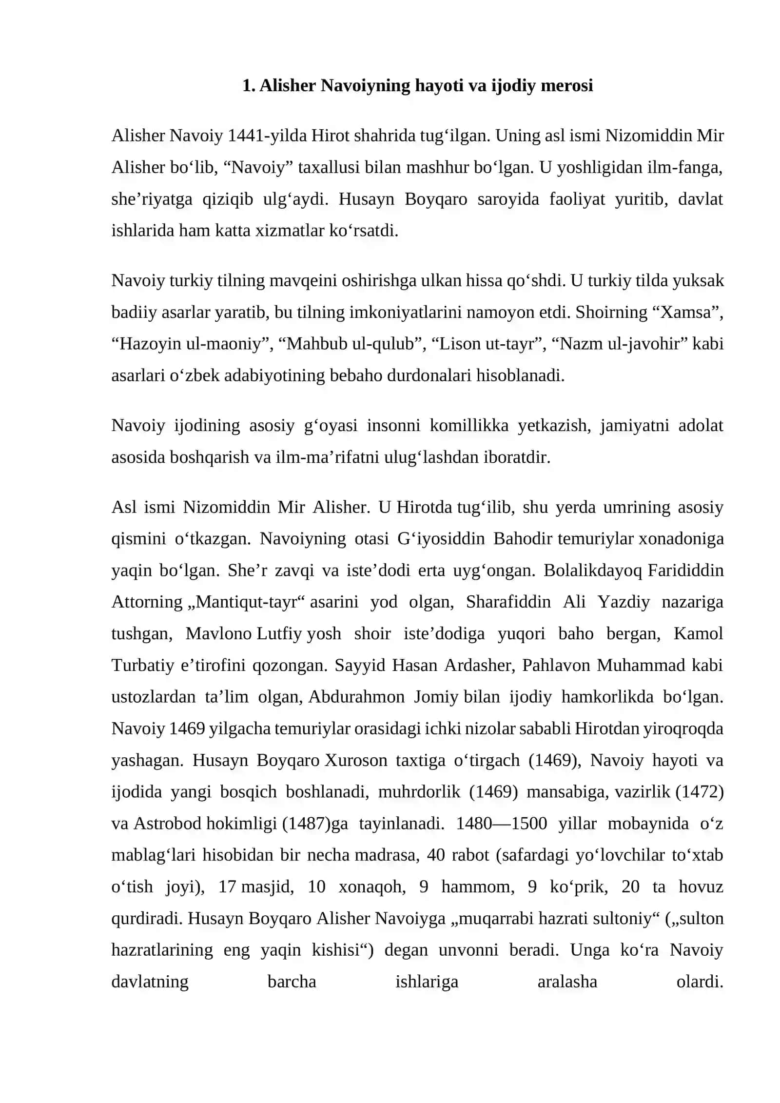 Alisher Navoiyning pand-nasihat mazmunidagi asarlarida ifodalangan ijtimoiy-siyosiy, axloqiy-ta’limiy qarashlar 4