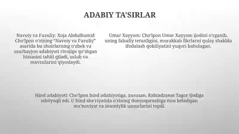 Abdulhamid Cho'pon Hayoti va Ijodi 4