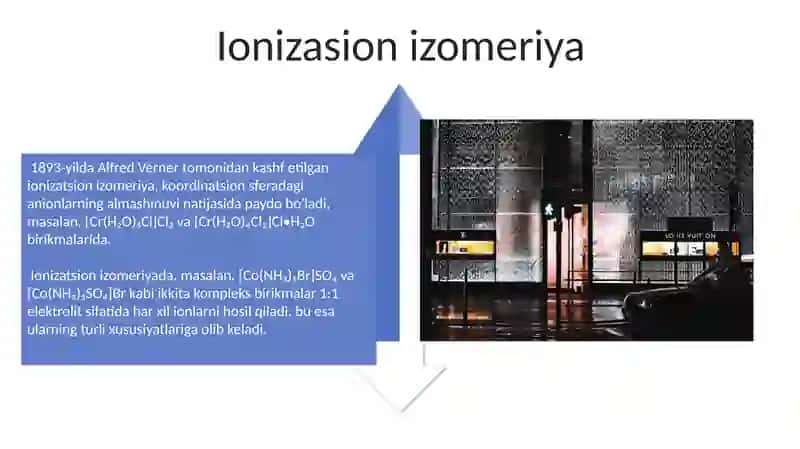 Kompleks birikmalarning izomeriyasi. Markaziy ionning ligand bilan elektrostatik ta`sirlashuvi 4