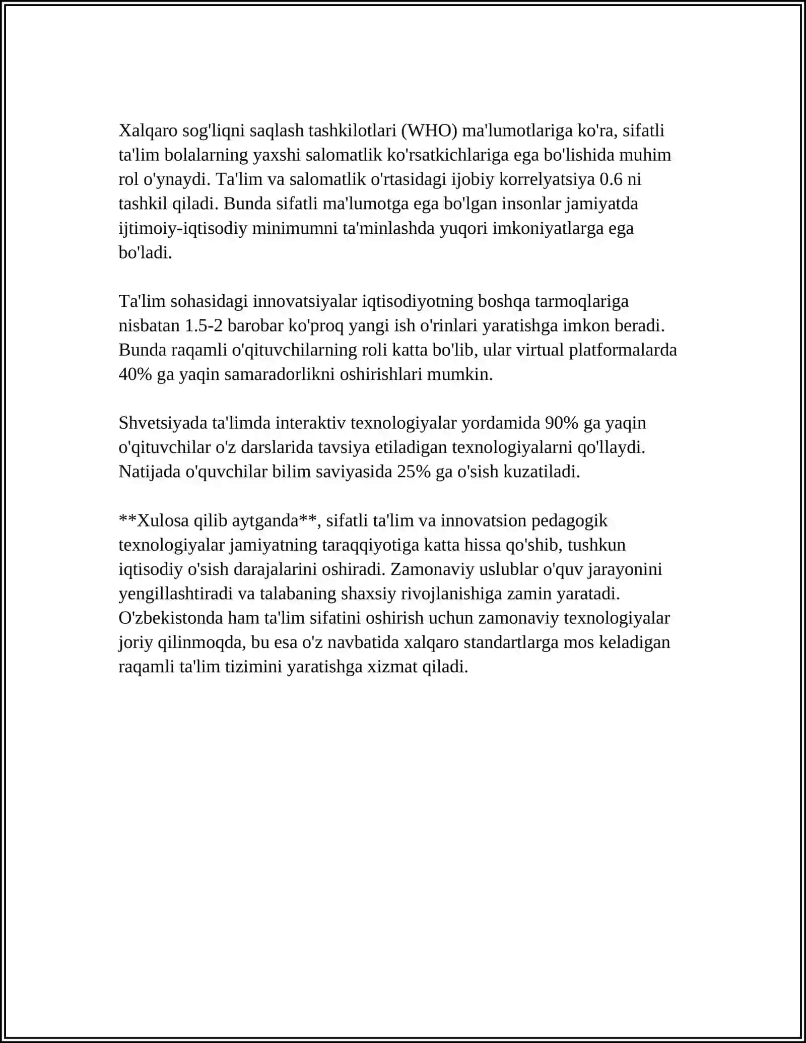 Sifatli ta'lim va innovatsion pedagogik texnologiyalar 4