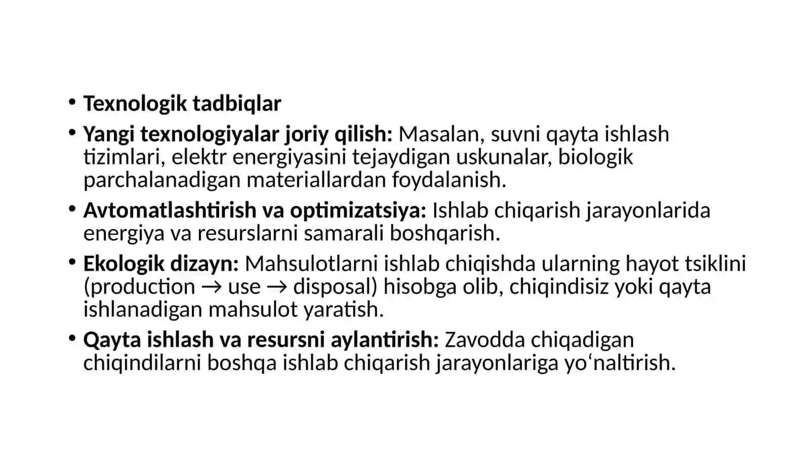 NEFT VA GAZ KIMYOSI HASANOV SAMARIDDINNING NEFT-GAZSANOATIDA EKOLOGIK HAVFSIZLIKFANIDAN TAYYORLAGAN TAQDIMOTI 2025-YIL 4
