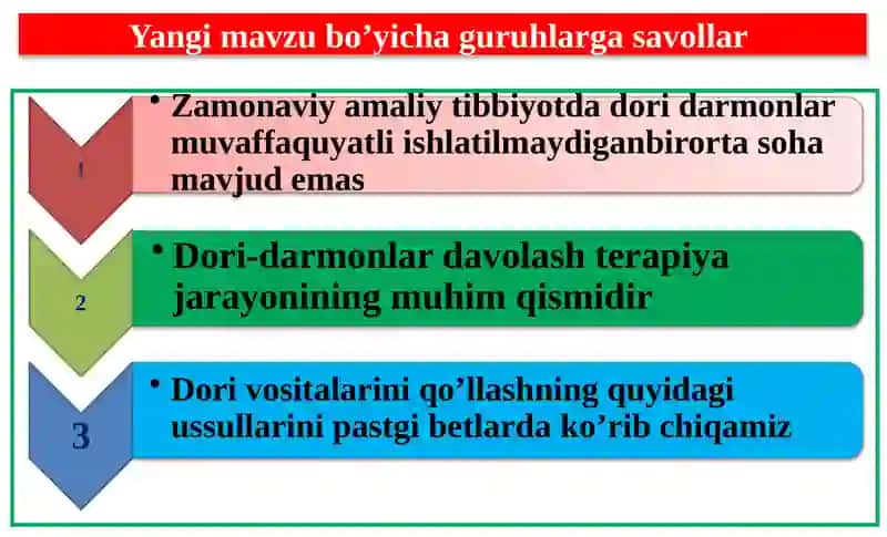 Muolaja xonasi dori vositalarini teri osti va mushak orasidagi vena  qon tomirlariga inyeksiya qilish. 4