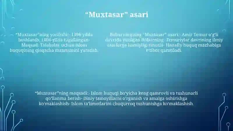 Boburning "Muxtasar" Asari 4