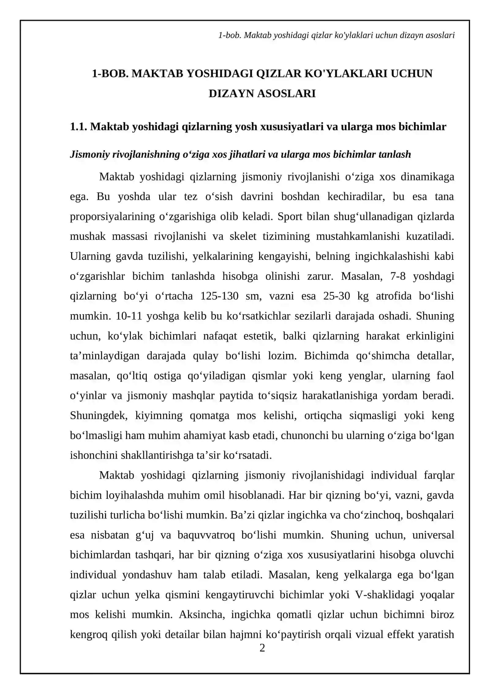 Maktab yoshidagi qizlar ko`ylagini loyihalash va modellashtirish 4