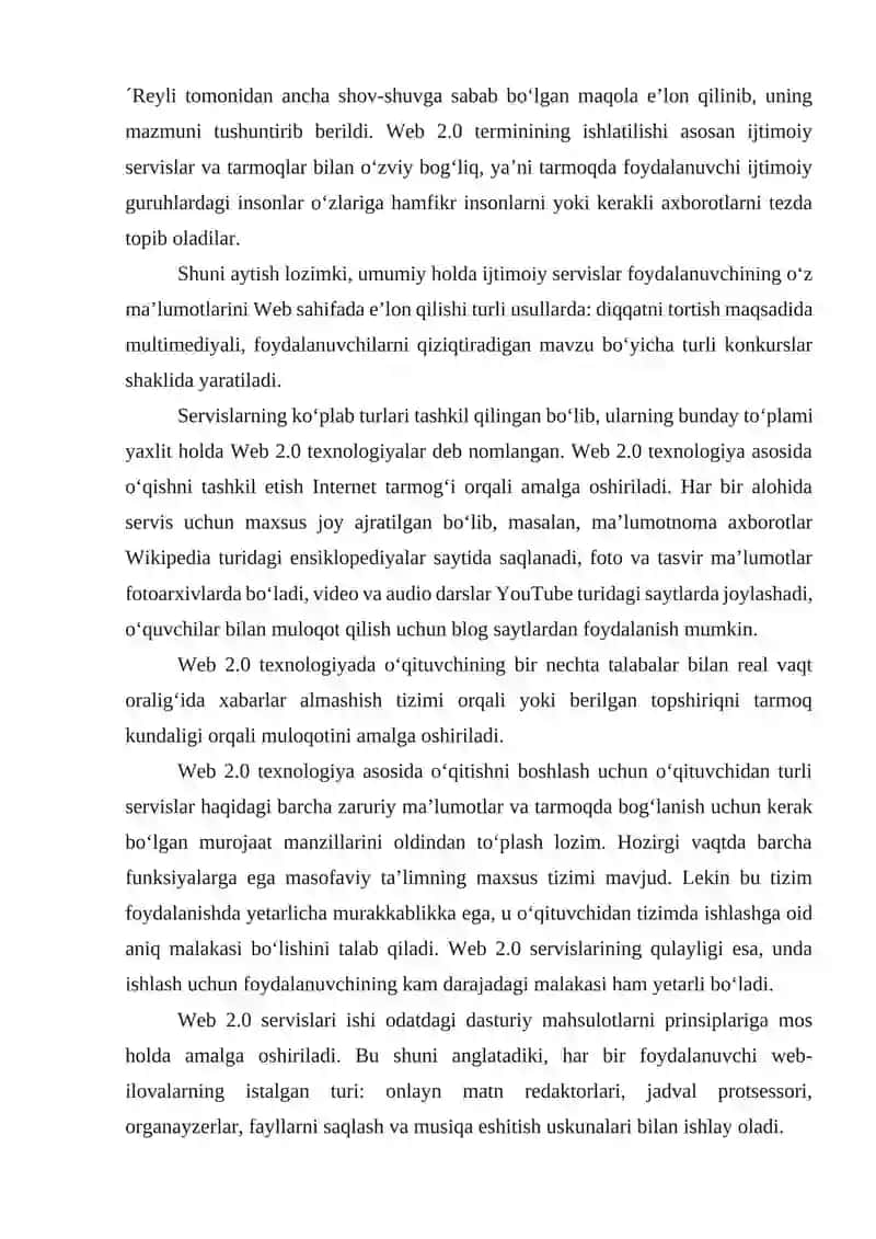 Tarmoq ilovalari. WEB 2.0 4