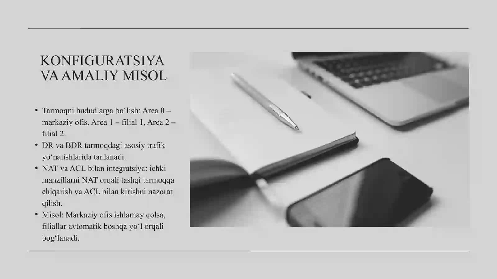 OSPF, NAT, DMZ va ACL integratsiyasiga egakompleks marshrutlash va xavfsizlik arxitekturasin loyihalash 4