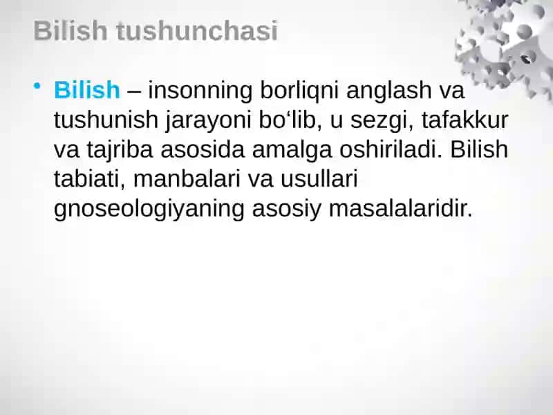 Bilish falsafasi (Gnoseologiya) 4
