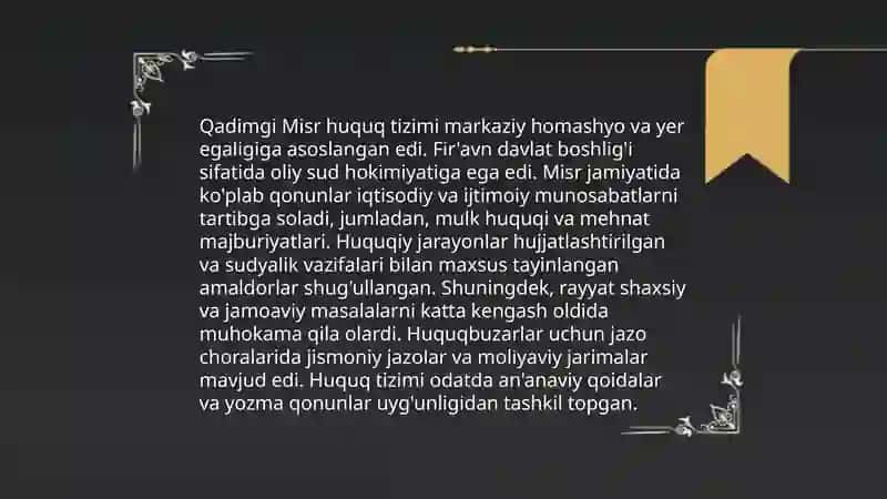 Qadimgi Misrda davlat va huquq 4