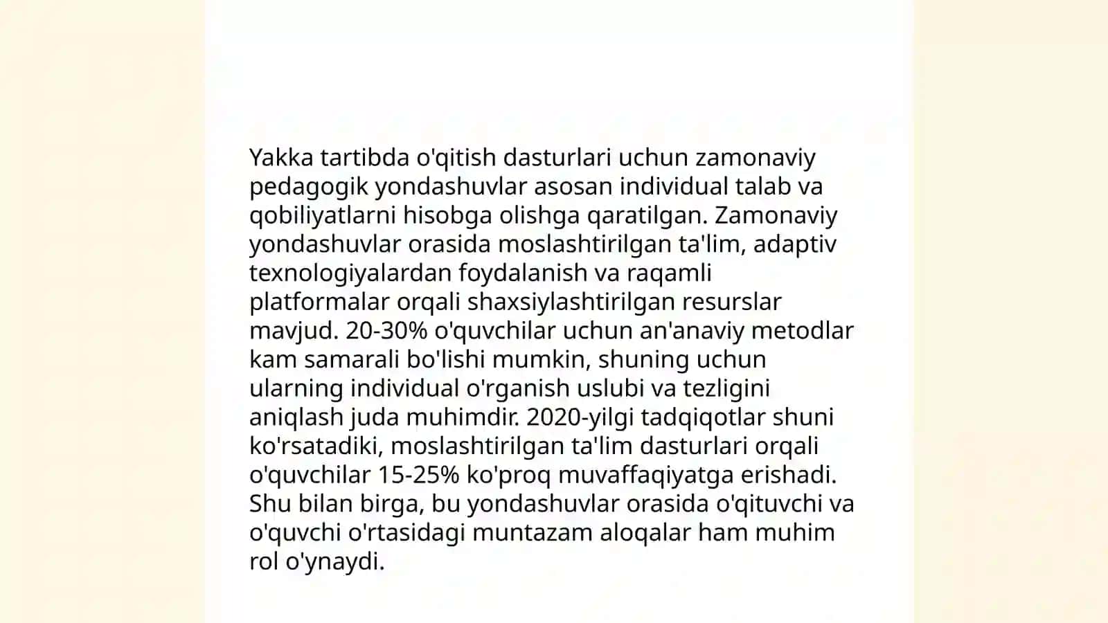 Rivojlanishida mujassam nuqsonga ega bo‘lgan bolalarni yakka o‘qitish dasturini loyihalashtirishga zamonaviy yondoshuv 4