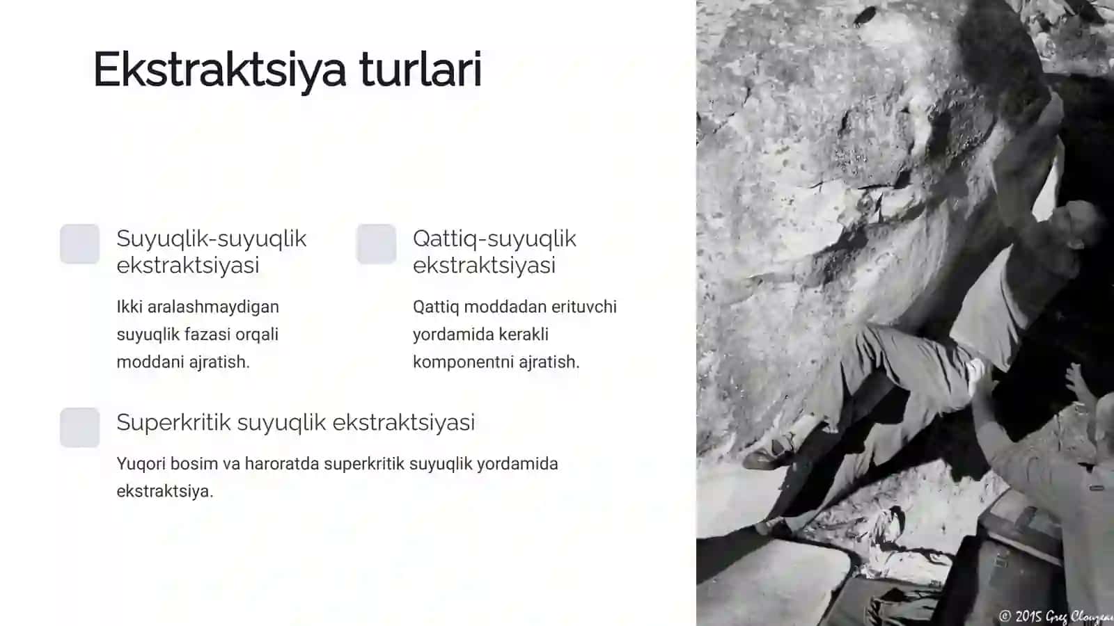 Suyuq organik moddalarni tozalash usuli - Ekstraktsiya 4