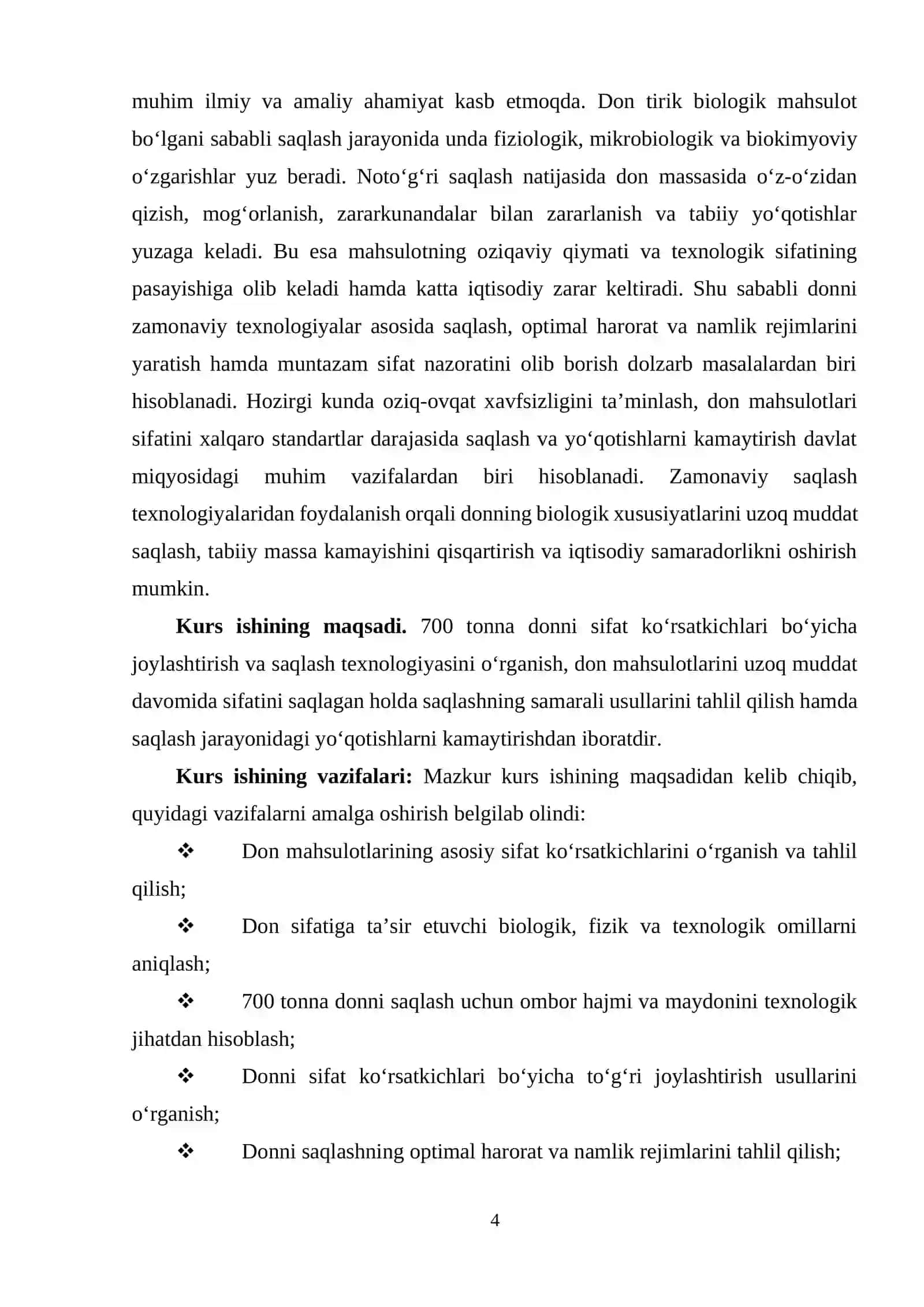 700 tonna donni sifat ko'rsatkichlari bo'yicha joylashtirish va saqlash texnalogiyasi 4