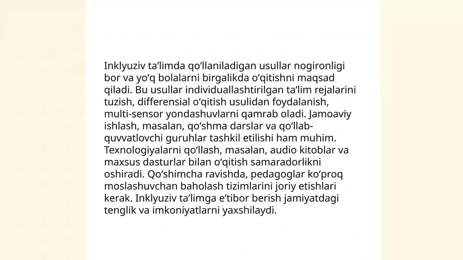 Inklyuziv taʼlimning mohiyati.Integratsion ta'lim va ijtimoiy reabilitatsiya 4
