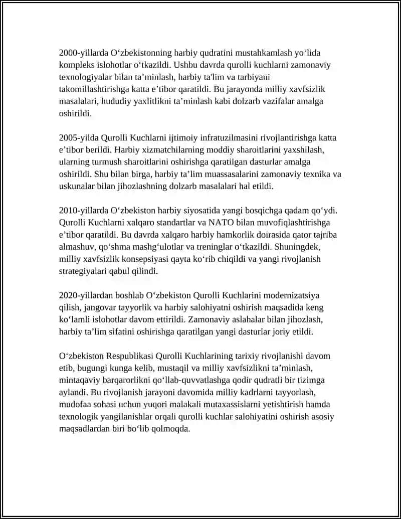 ÔZBEKISTON RESPUBLIKASI QUROLLI KUCHLARI TASHKIL TOPISHI 4