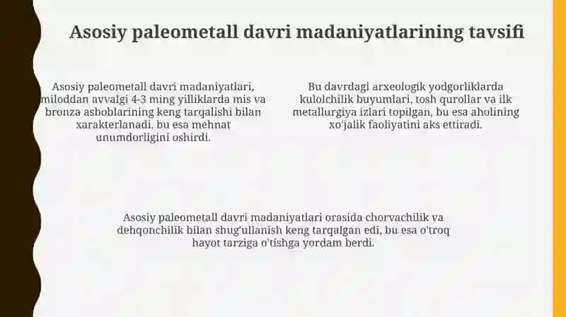 Paleometall davri arxeologik madaniyatlar 4