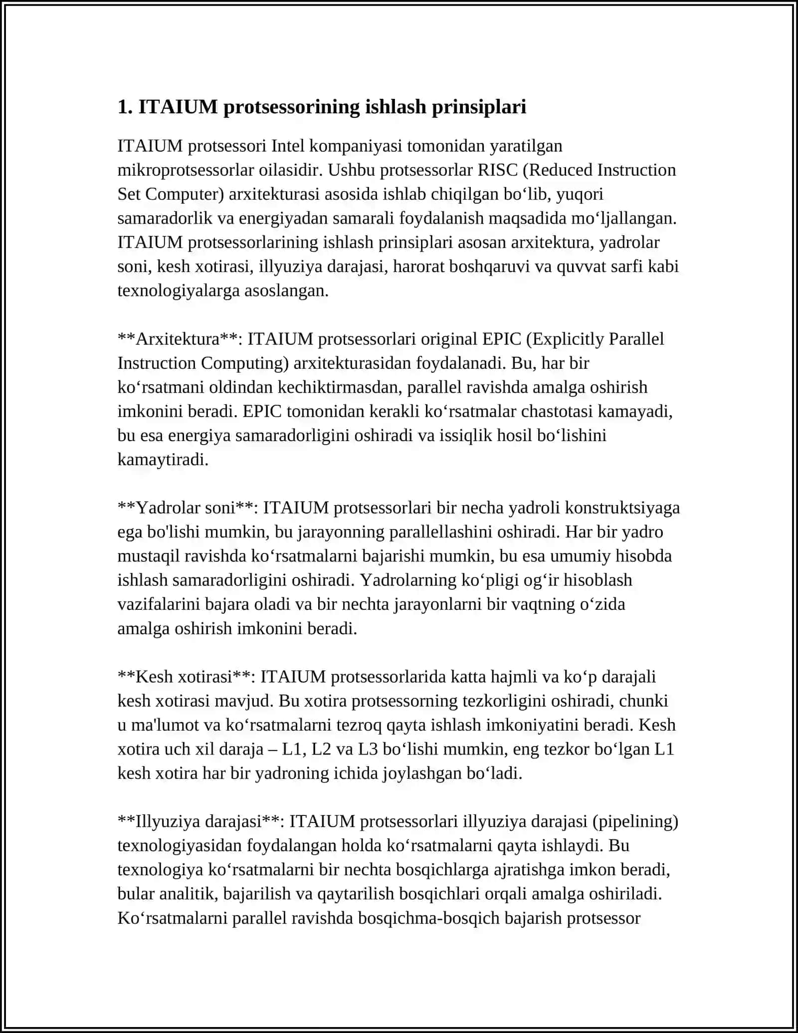 ITAIUM-PROTSESSORLARNING SAKKIZINCHI AVLODI 4