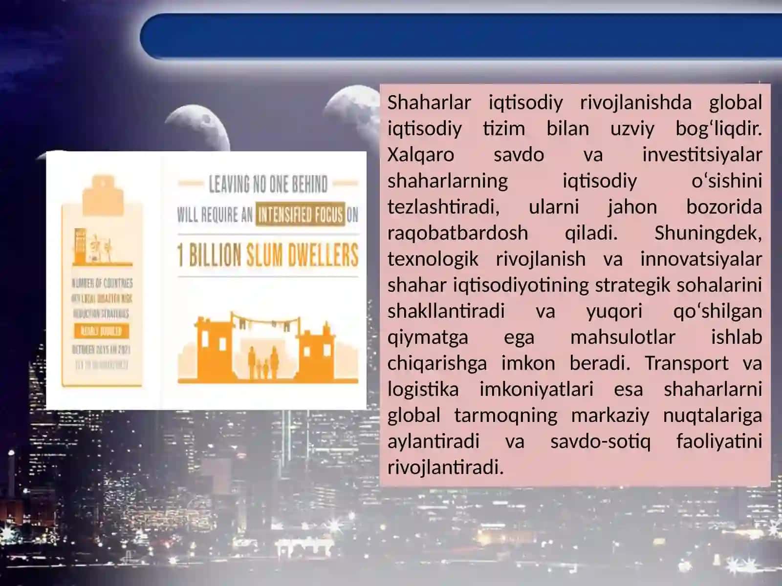 Jahon shaharlarining iqtisodiy muammolarini tahlil qilish mavzusida tayyor taqdimot 4