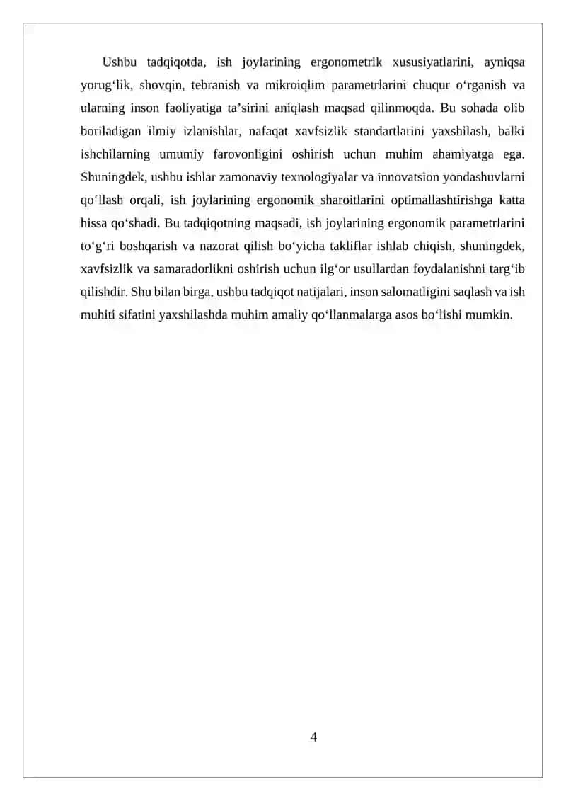 MUSTAQIL ISH - ISH JOYLARINING ERGONOMETRIK XUSUSIYATLARI 4