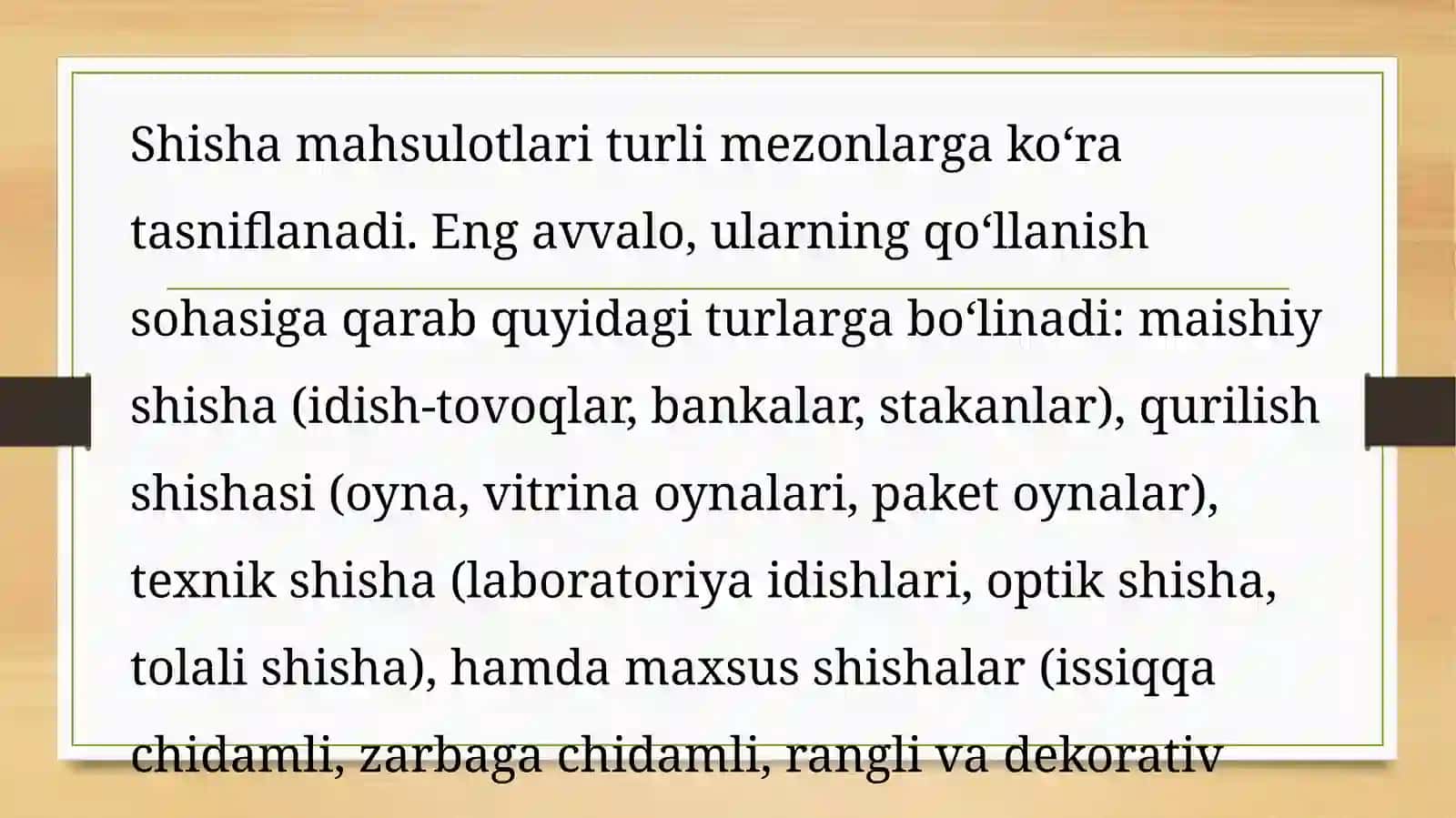 Shisha mahsulotlari turlari. shishani qayta ishlash va ishlab chiqarish texnologiyasi 4