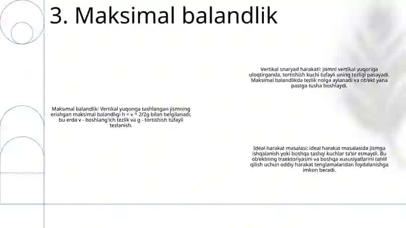 Yuqoriga Tik Otilgan Jism Harakati Va Oid Masala Tahlili 4