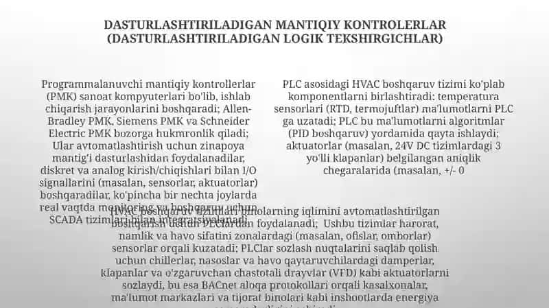Yoritish va shamollatish tizimlarini boshqarish 4
