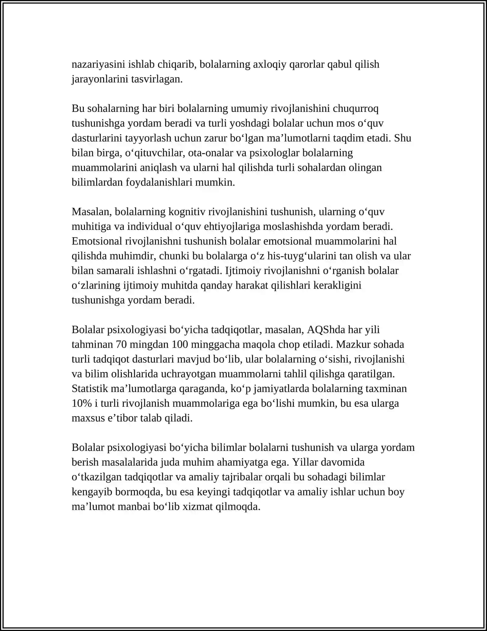 BOLALAR PSIXOLOGIYASI VA PSIXODIAGNOSTIKASI 4