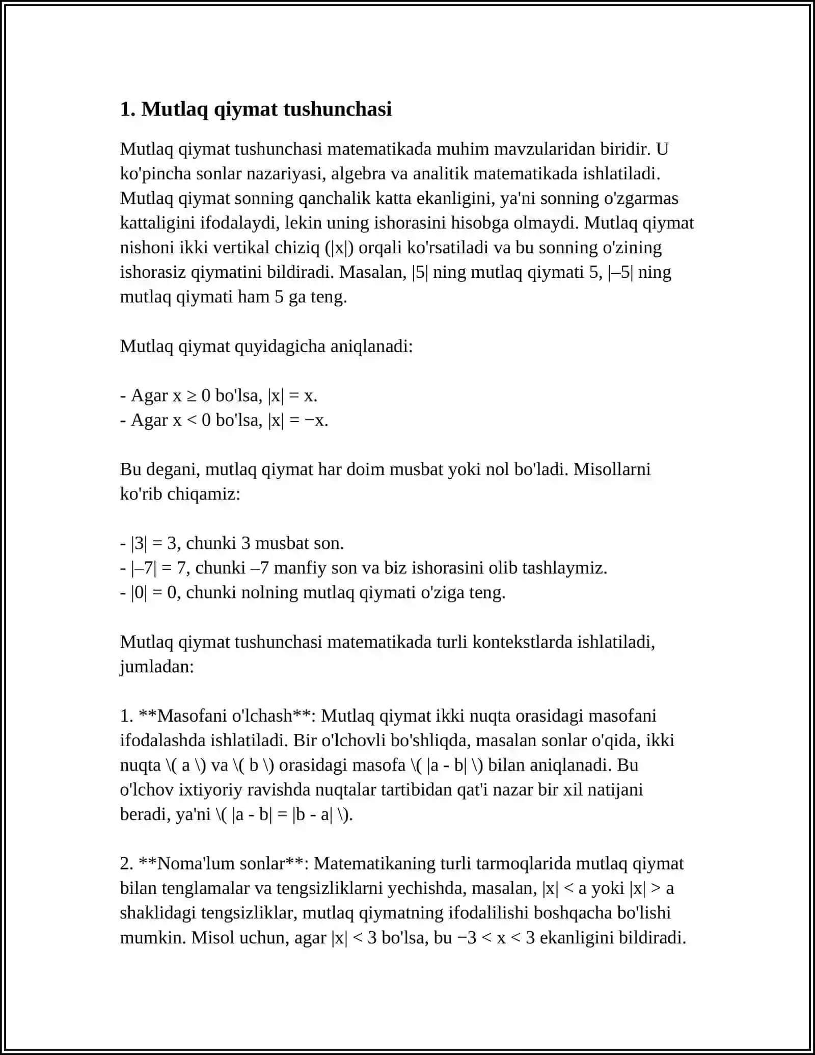 MUTLAQ VA NISBIY STATISTIK QIYMAT 4