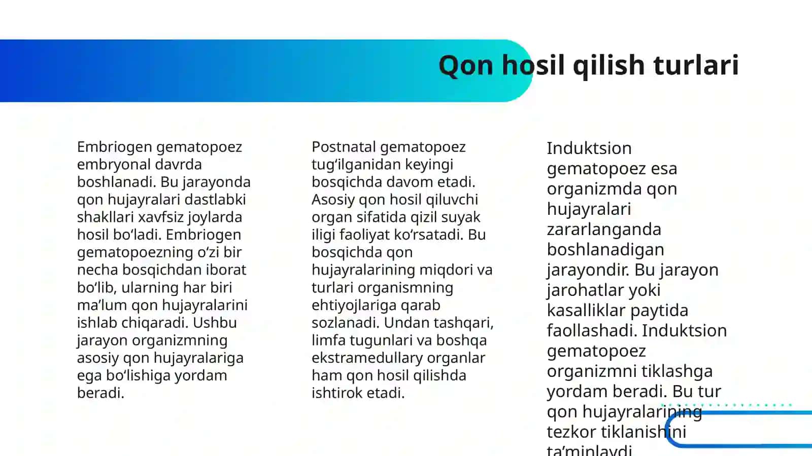 QON HOSIL QILISH AZOLARI. ORGANIZMNING EKSTRAVAZAL SUYUQLIKLARI. QON PIGMENTLARI 4