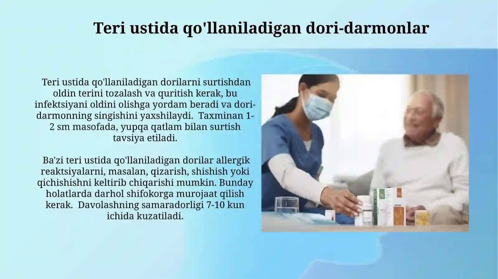 Dori moddalarini yuborishda bemorga hamshiralik parvarishi 4