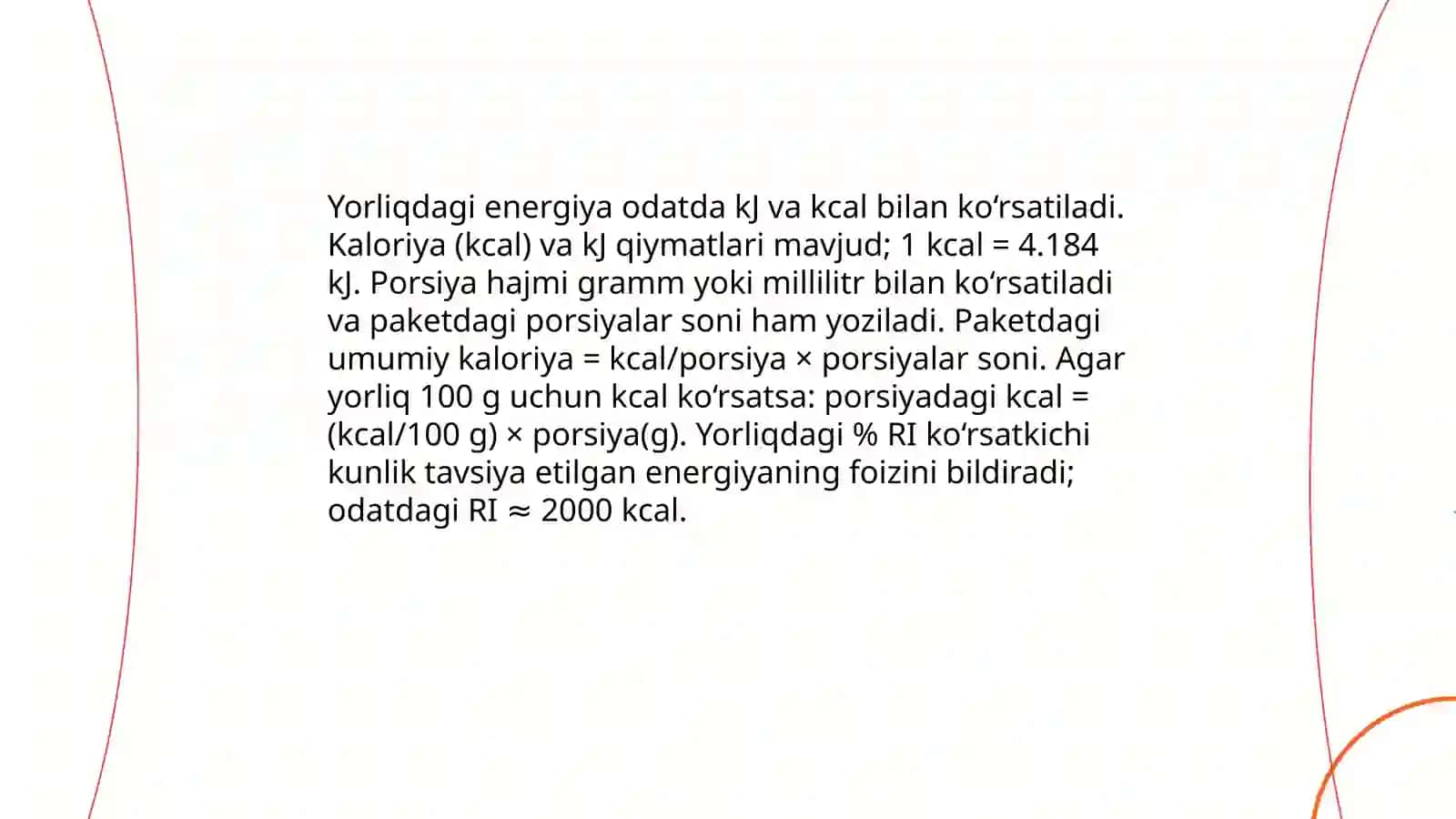 Oziq-ovqat mahsulotlarining tarkibi, foydali va zararli xususiyatlarini yorliqlari orqali o‘rganish 4