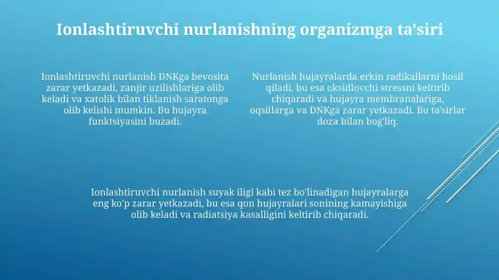 Redaktiv nurlanish.Nur kasalligi.Redaktivlikning organizmga taʼsiri 4