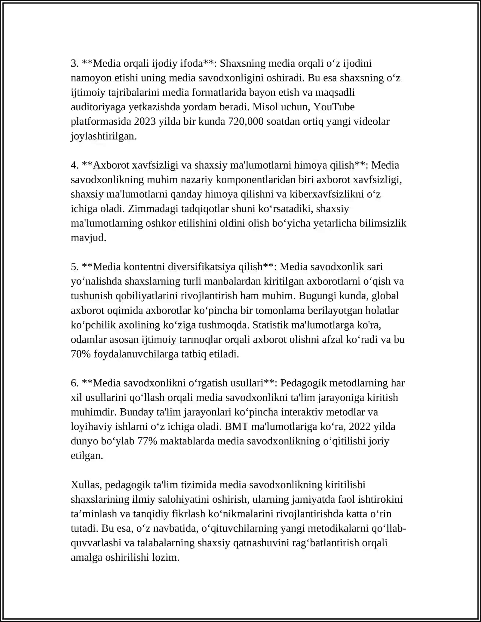 PEDAGOGIK TALIM TIZIMIDA MEDIA SAVODXONLIK VA AXBOROT MADANIYATI 4