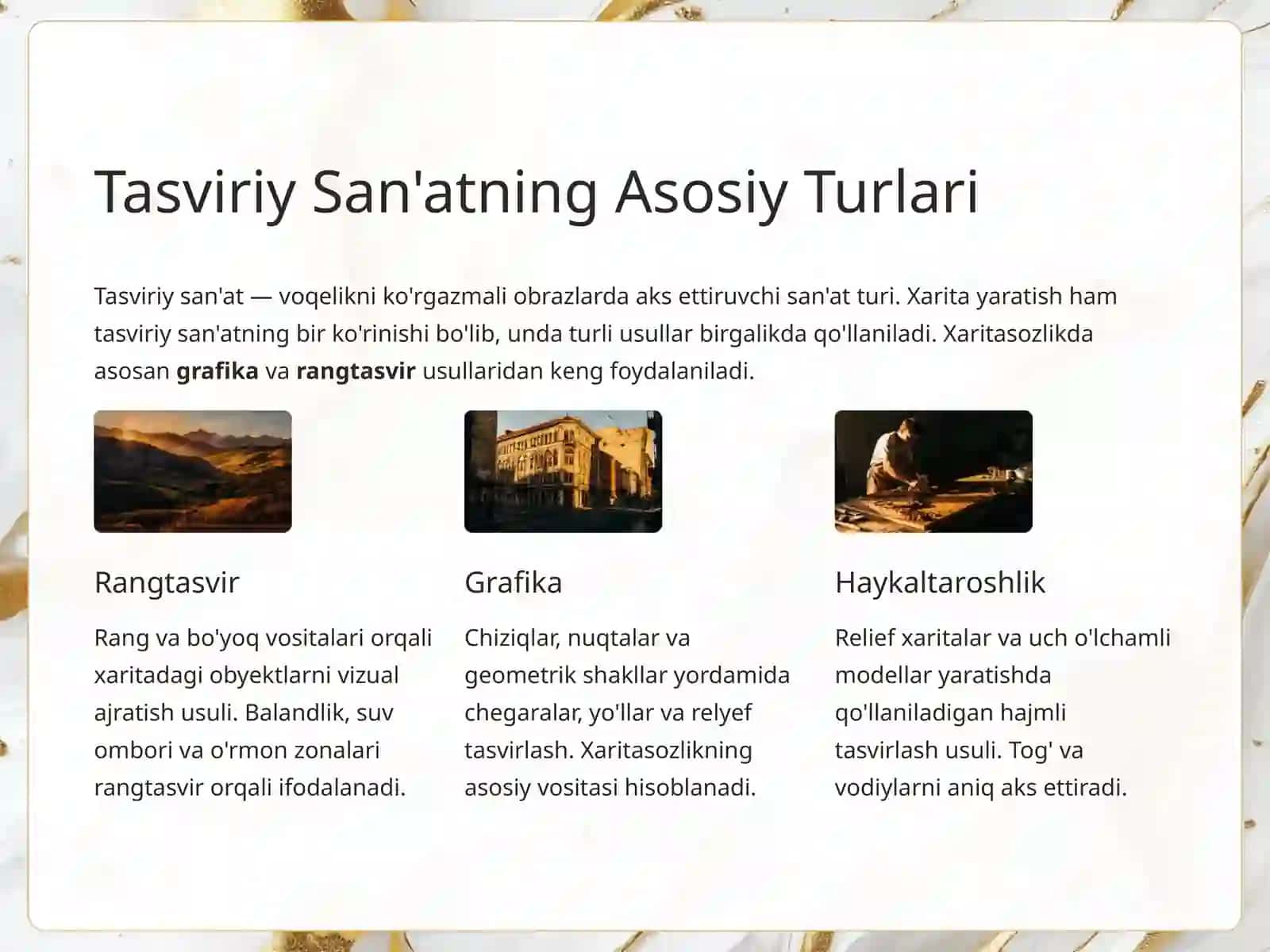 Yerning Kartalarda Tasvirlash Usullari 4