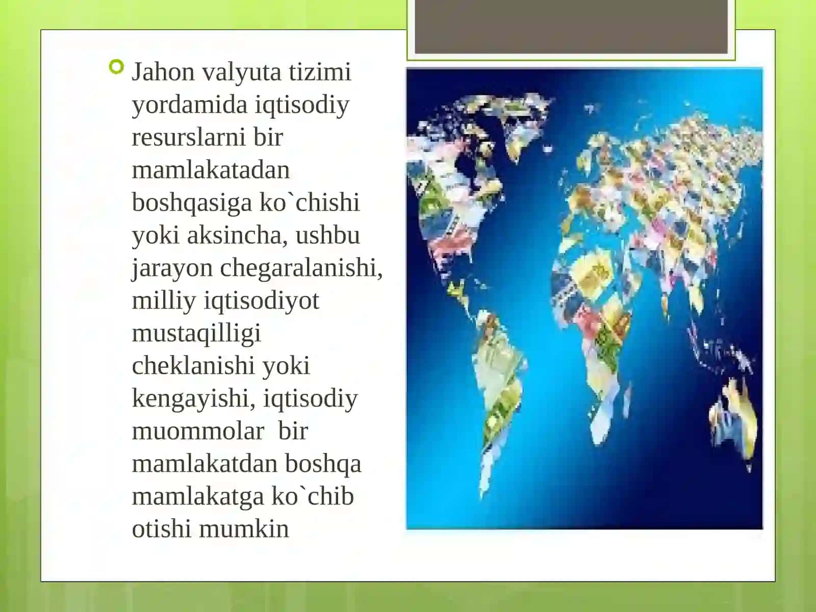 JAHON VALYUTA TIZIMI VA UNING ELEMENTLARI 4