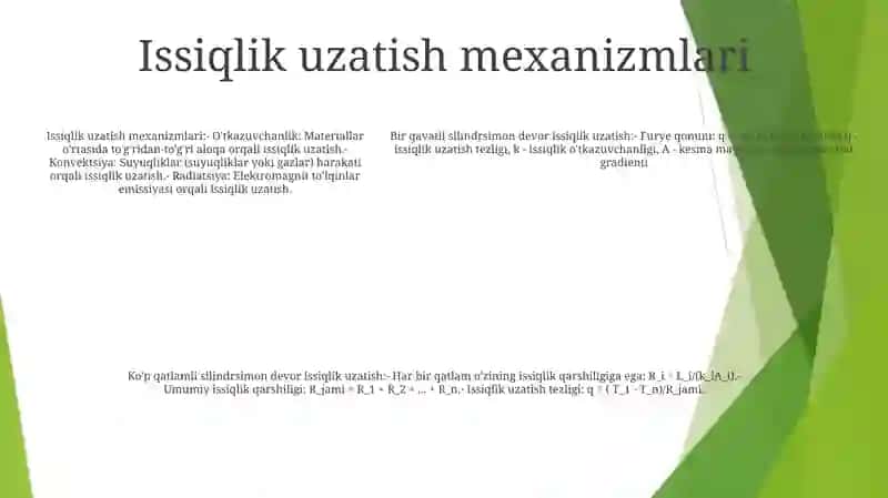 Silindrik Devorlar Issiqlik OʻTkazuvchanligi 4