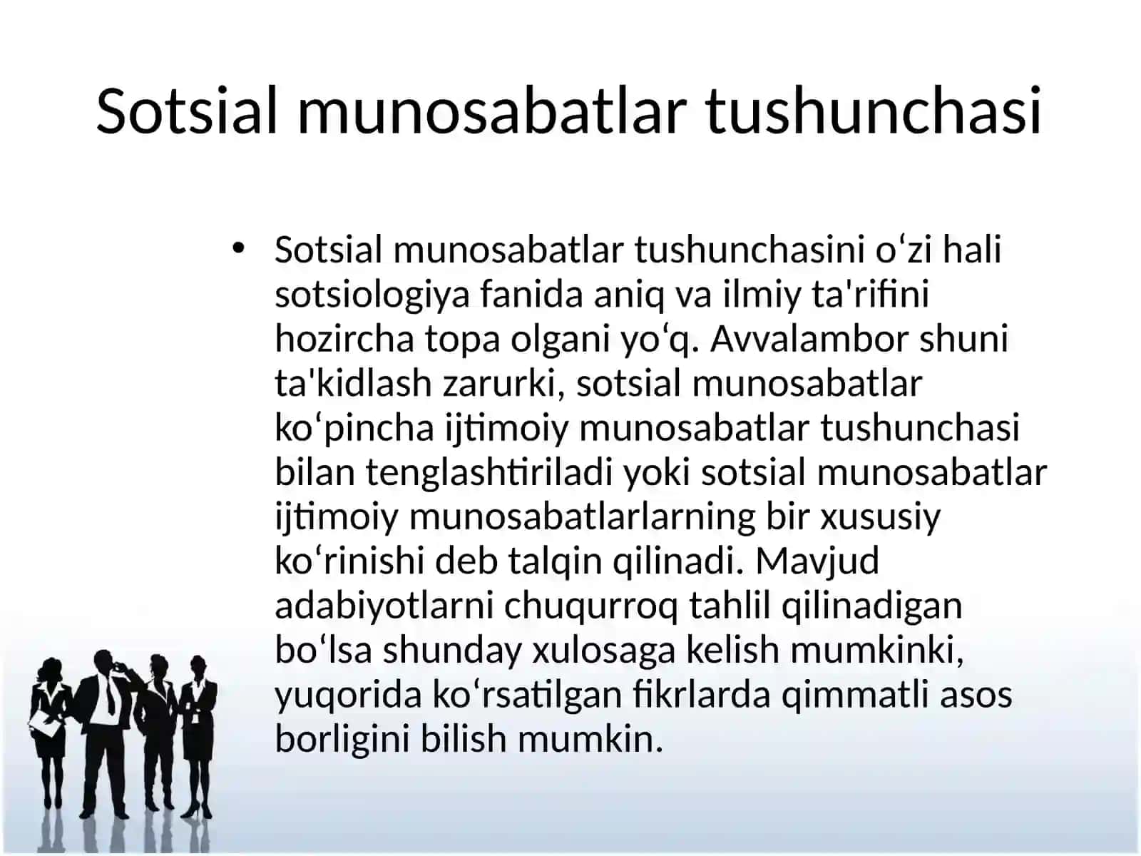 Sotsial munosabatlar tushunchasi, strukturasi, mohiyati 4