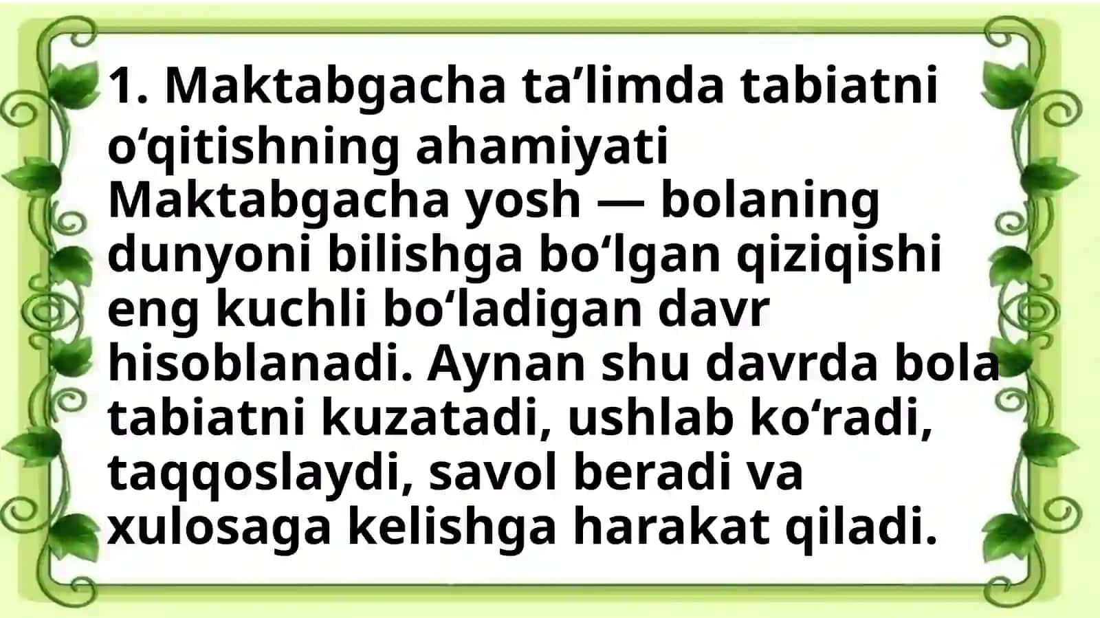Maktabgacha yoshdagi bolalarga tabiatni o‘qitishning didaktik tamoyillari 4