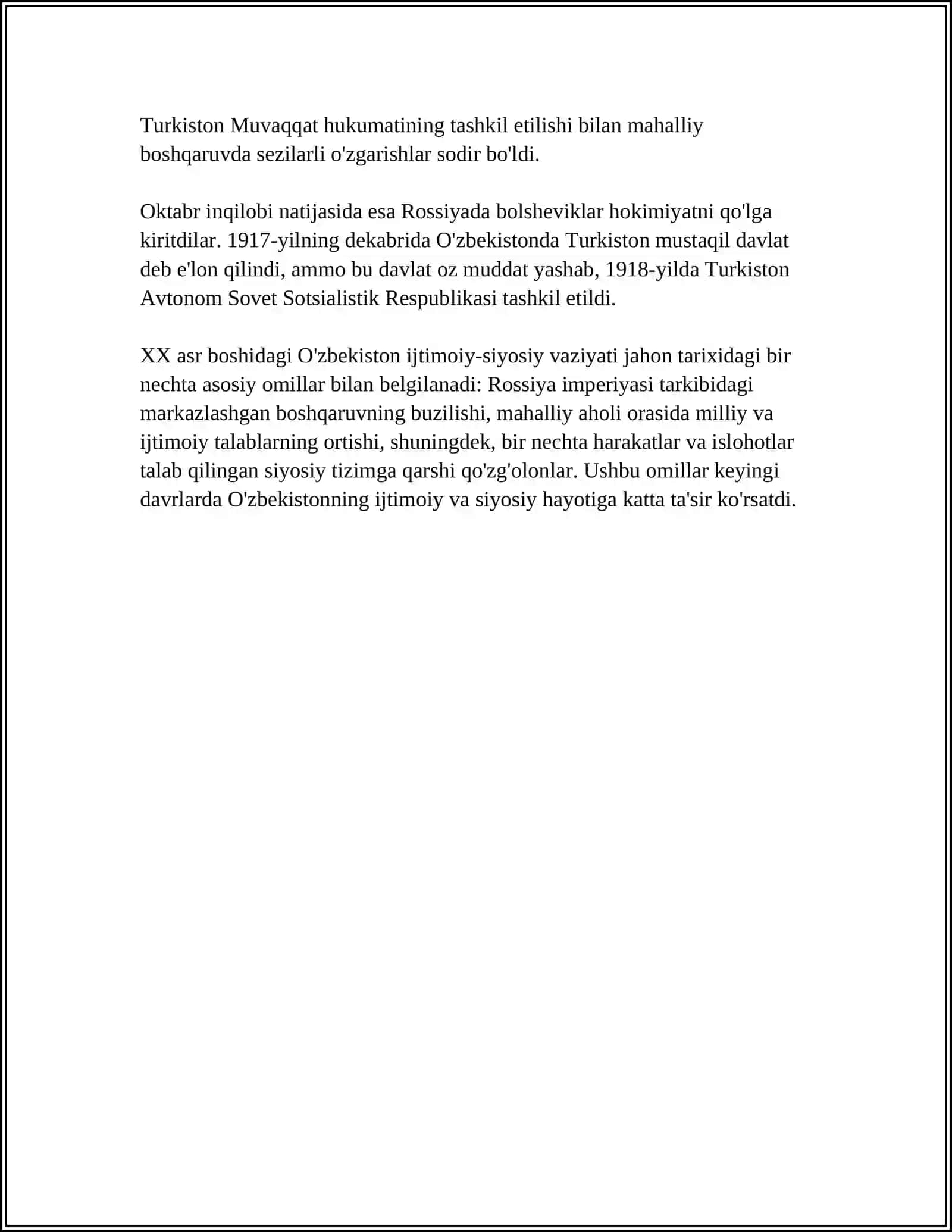 O’ZBEKISTONNING XX ASR TARIXIGA OID ARXIV MANBALAR 4